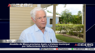 Alcaldía de Moca proclama duelo y tristeza municipal por fallecimiento Mario Cáceres