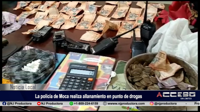 La policía de Moca realiza allanamiento en punto de drogas del nombrado Boro