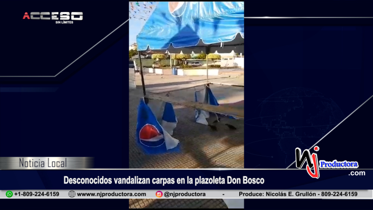 Desconocidos vandalizan carpas en la plazoleta Don Bosco