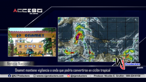 Onamet mantiene vigilancia a onda que podría convertirse en ciclón tropical en las próximas 48 horas