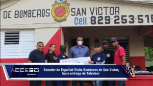 Senador de Espaillat, Carlos Gómez visita Bomberos de San Víctor, hace entrega de Televisor
