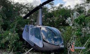 Helicóptero Helidosa aterriza de emergencia en campo del Este
