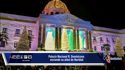 Palacio Nacional R. Dominicana enciende su árbol de Navidad