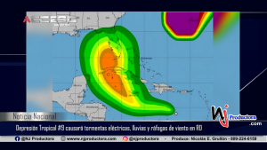 Depresión Tropical #9 causará tormentas eléctricas, lluvias y ráfagas de viento en RD