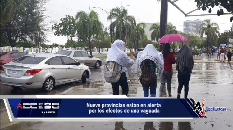 La Oficina Nacional de Meteorología (Onamet) mantiene bajo alerta meteorológica a nueve provincias debido a los efectos de una vaguada.
