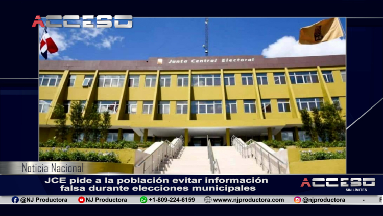 JCE pide a la población evitar información falsa durante elecciones municipales