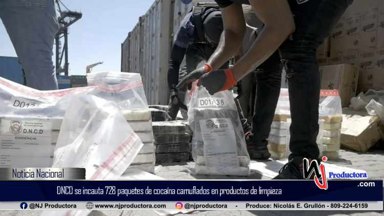 DNCD se incauta 728 paquetes de cocaína camuflados en productos de limpieza