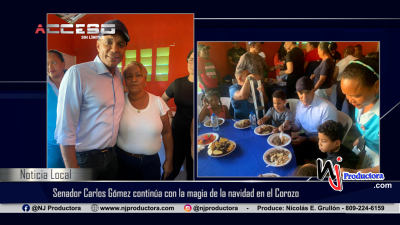 Senador Carlos Gómez continúa con la magia de la navidad en toda la provincia, residentes en El Corozo recibieron su almuerzo navideño