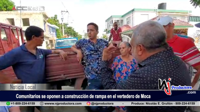 Comunitarios se oponen a construcción de rampa en el vertedero de Moca