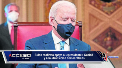 Biden reafirma apoyo al «presidente» Guaidó y a la «transición democrática»