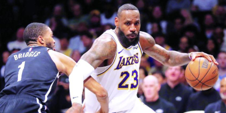 LeBron anota 40 puntos y Lakers vencen a Nets