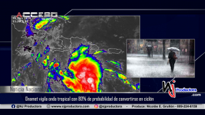 Onamet vigila onda tropical con 80% de probabilidad de convertirse en ciclón; hoy se esperan aguaceros