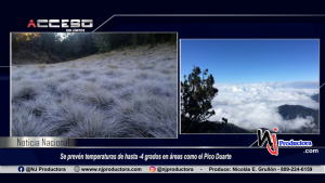 Se prevén temperaturas de hasta -4 grados en áreas como el Pico Duarte