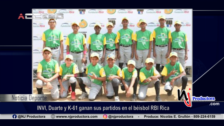 INVI, Duarte y K-61 ganan sus partidos en el béisbol RBI Rica