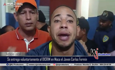 Se entrega al DICRIM en Moca el Joven Carlos Fermín acusado de dar muerte al joven Miguel Ángel - VER VIDEO