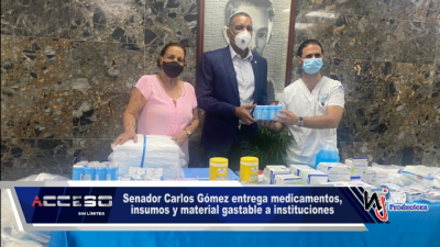 Senador Carlos Gómez entrega medicamentos, insumos y material gastable a instituciones