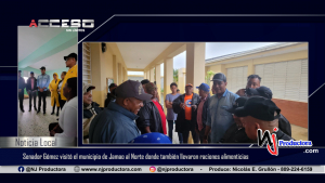 Senador Gómez visitó el municipio de Jamao al Norte donde también llevaron raciones alimenticias y colchones