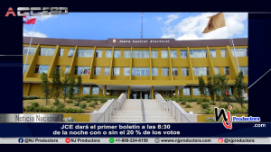 JCE dará el primer boletín a las 8:30 de la noche con o sin el 20 % de los votos