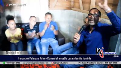 Rafael Lantigua de Fundación Palanca y Ashley Comercial amuebla casa a familia humilde de Moca