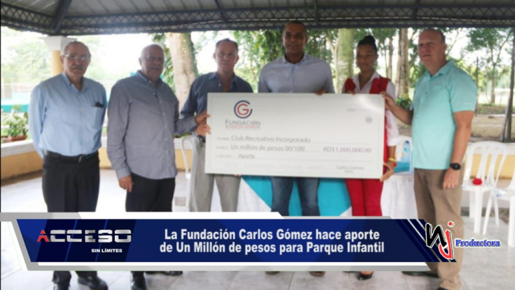 La Fundación Carlos Gómez hace aporte de Un Millón de pesos para Parque Infantil