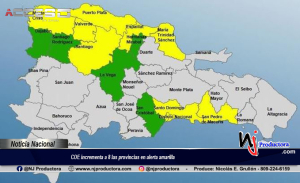 COE incrementa a 8 las provincias en alerta amarilla