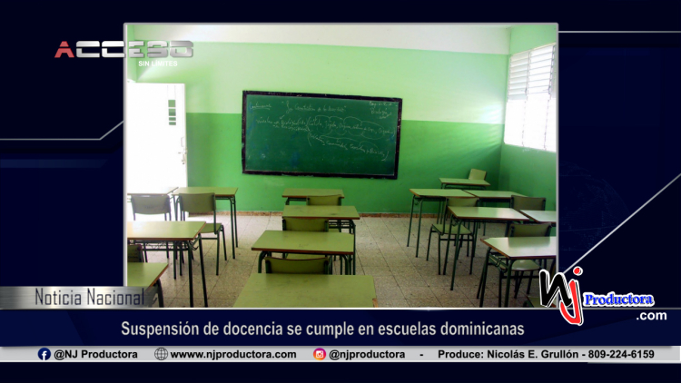 Suspensión de docencia se cumple en escuelas dominicanas